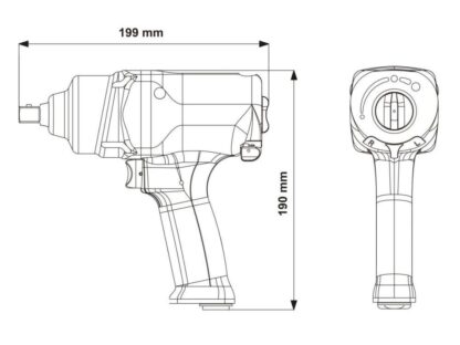 1/2" Slagmoersleutel 850Nm M12 - M22 - Afbeelding 2