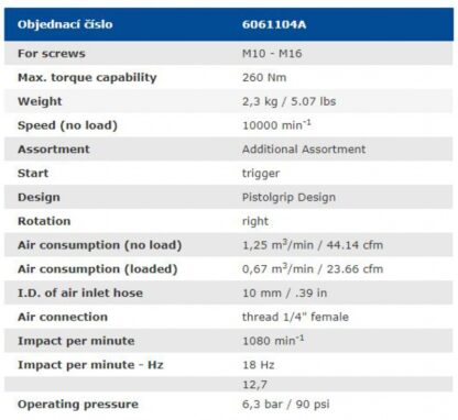 1/2" Slagmoersleutel 260 Nm M10 - M16 - Afbeelding 2